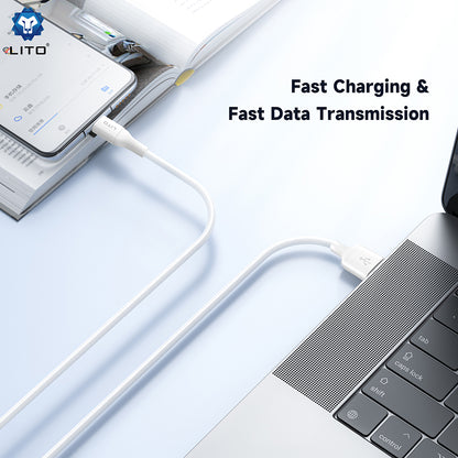 Data- og opladningskabel USB-A - USB-C Lito LD06T, 18W, 1m, Hvid