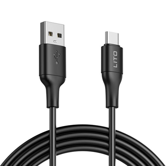 Data- og opladningskabel USB-A - USB-C Lito LD06T, 18W, 1m, Sort