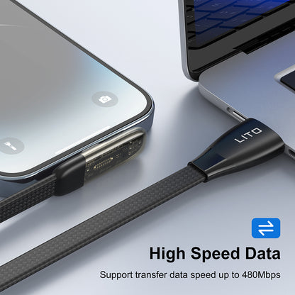 Data- og opladningskabel USB-A - USB-C Lito LD11C, 18W, 1m, Sort