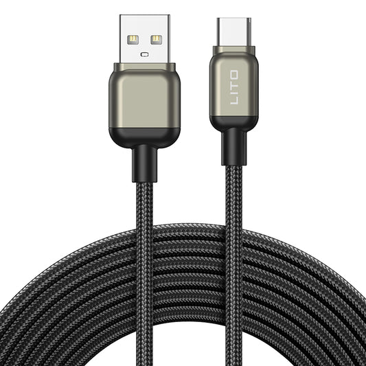 Data- og opladningskabel USB-A - USB-C Lito LD17, 18W, 1m, Sort