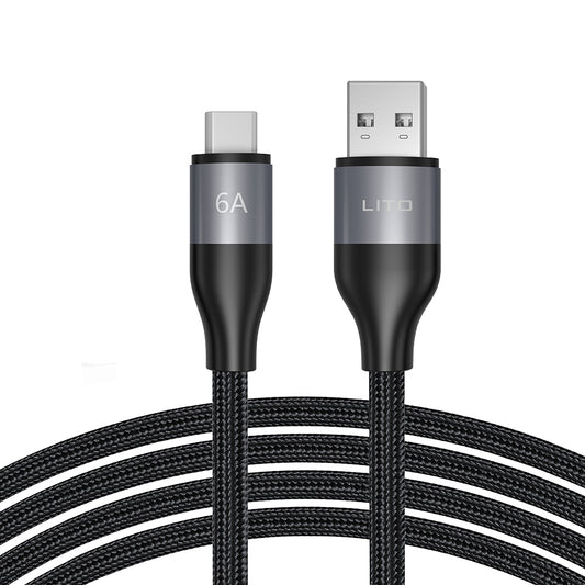 Data- og opladningskabel USB-A - USB-C Lito LD23T, 18W, 1m, Grå