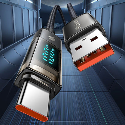 Data- og Opladningskabel USB-A - USB-C McDodo CA-3630 Display Auto Power Off, 66W, 1.2m, Sort