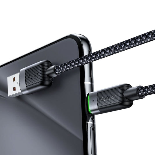 Data- og opladningskabel USB-A - USB-C McDodo CA-5650 Self Winding, 66W, 1.2m, Sort