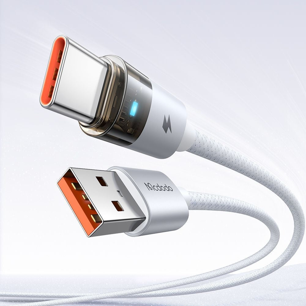 Data- og opladningskabel USB-A - USB-C McDodo CA-6892, 66W, 1.2m, Hvid