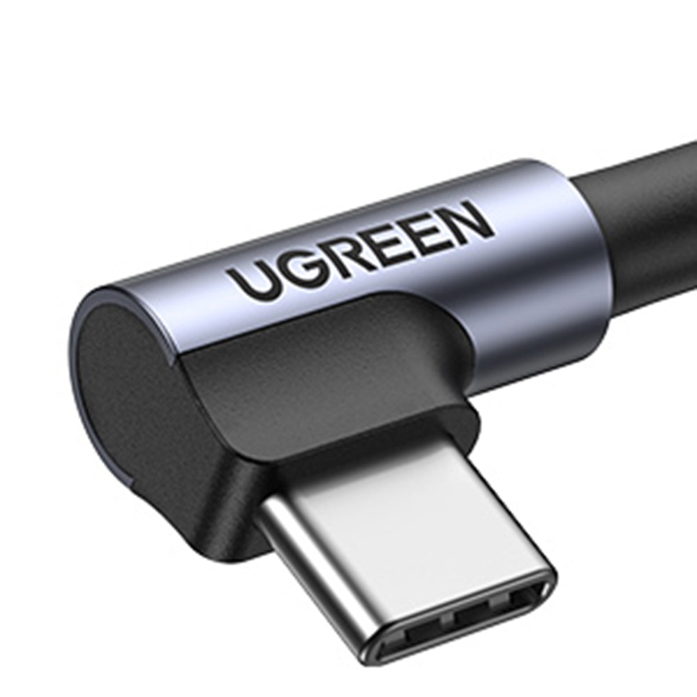 Data- og opladningskabel USB-A - USB-C UGREEN US284 Angled, 18W, 0,5m, Grå