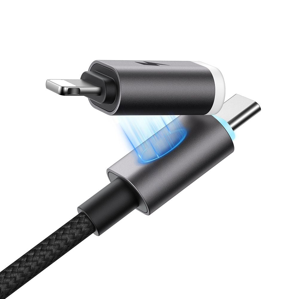 USB-A / USB-C Data- og Opladningskabel - USB-C / Lightning McDodo CA-6560, 60W, 1,2m, Sort