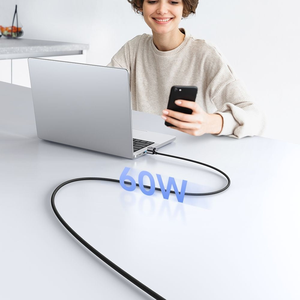 USB-A / USB-C Data- og Opladningskabel - USB-C / Lightning McDodo CA-6560, 60W, 1,2m, Sort