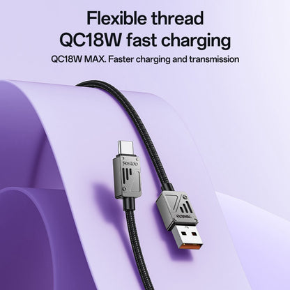 USB-A to USB-C Data and Charging Cable Yesido CA135C, 18W, 1.2m, Black