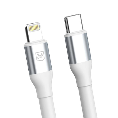Data- og opladningskabel USB-C - Lightning 3MK Hyper N, 20W, 1m, Hvid