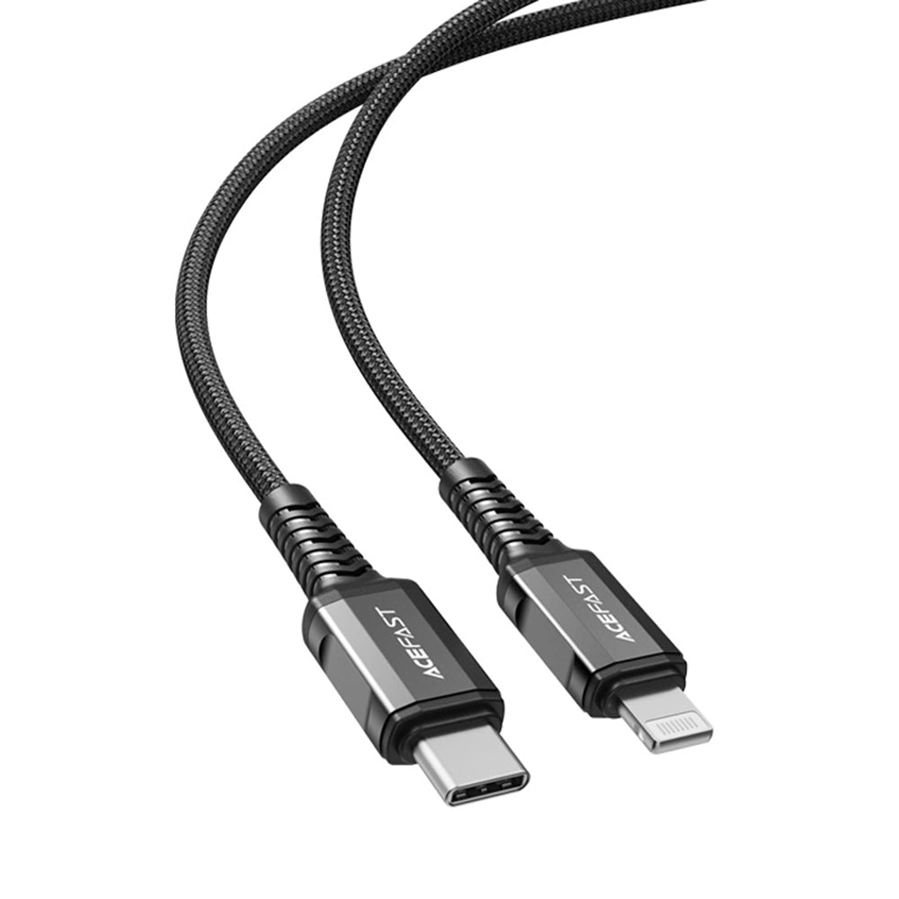 Data- og opladningskabel USB-C - Lightning Acefast C1-01, 30W, 1.2m, Sort