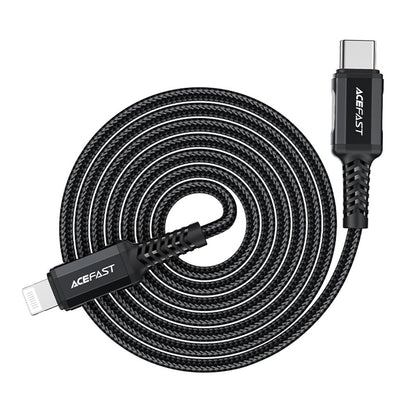 Data- og opladningskabel USB-C - Lightning Acefast C4-01, 30W, 1,8m, Sort