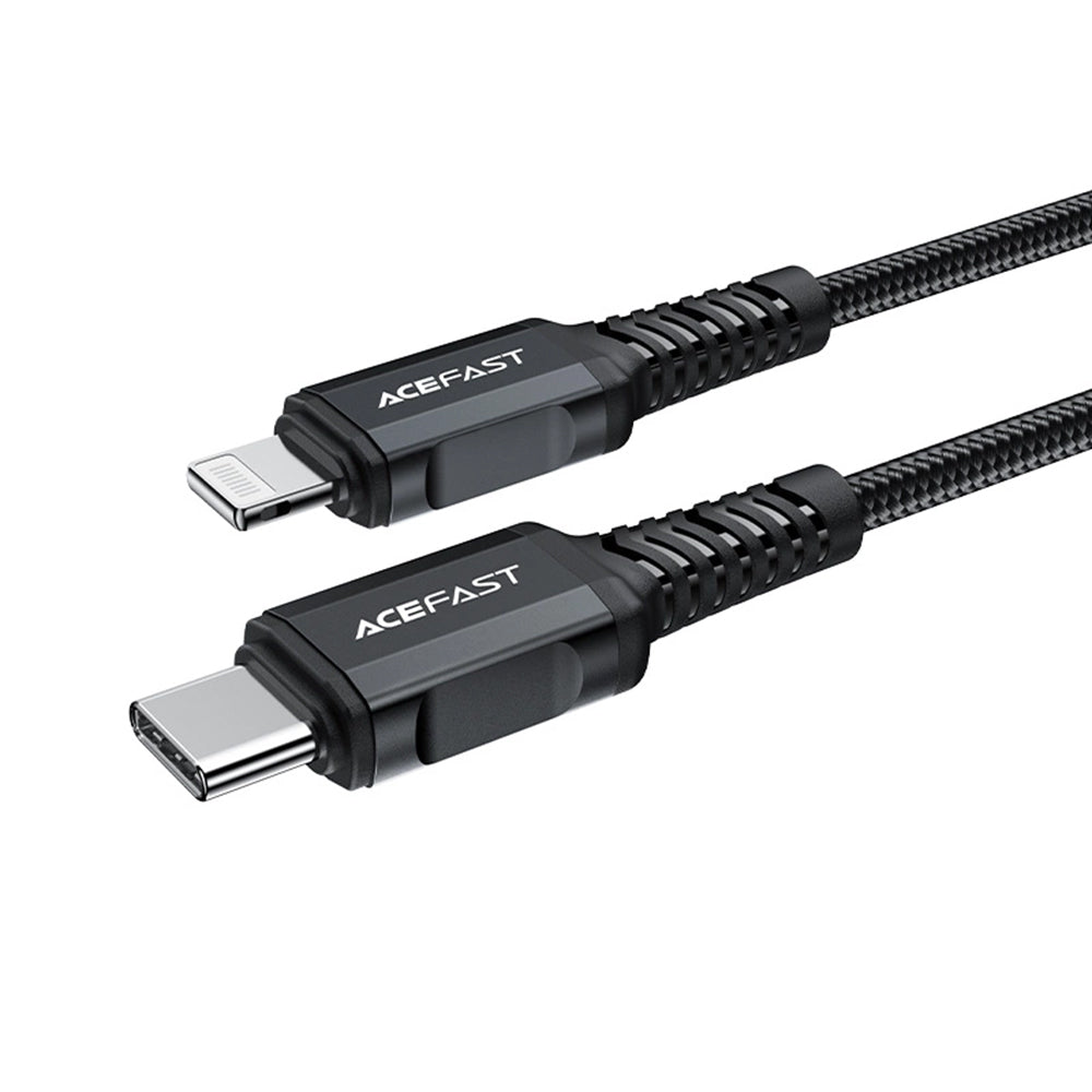 Data- og opladningskabel USB-C - Lightning Acefast C4-01, 30W, 1,8m, Sort