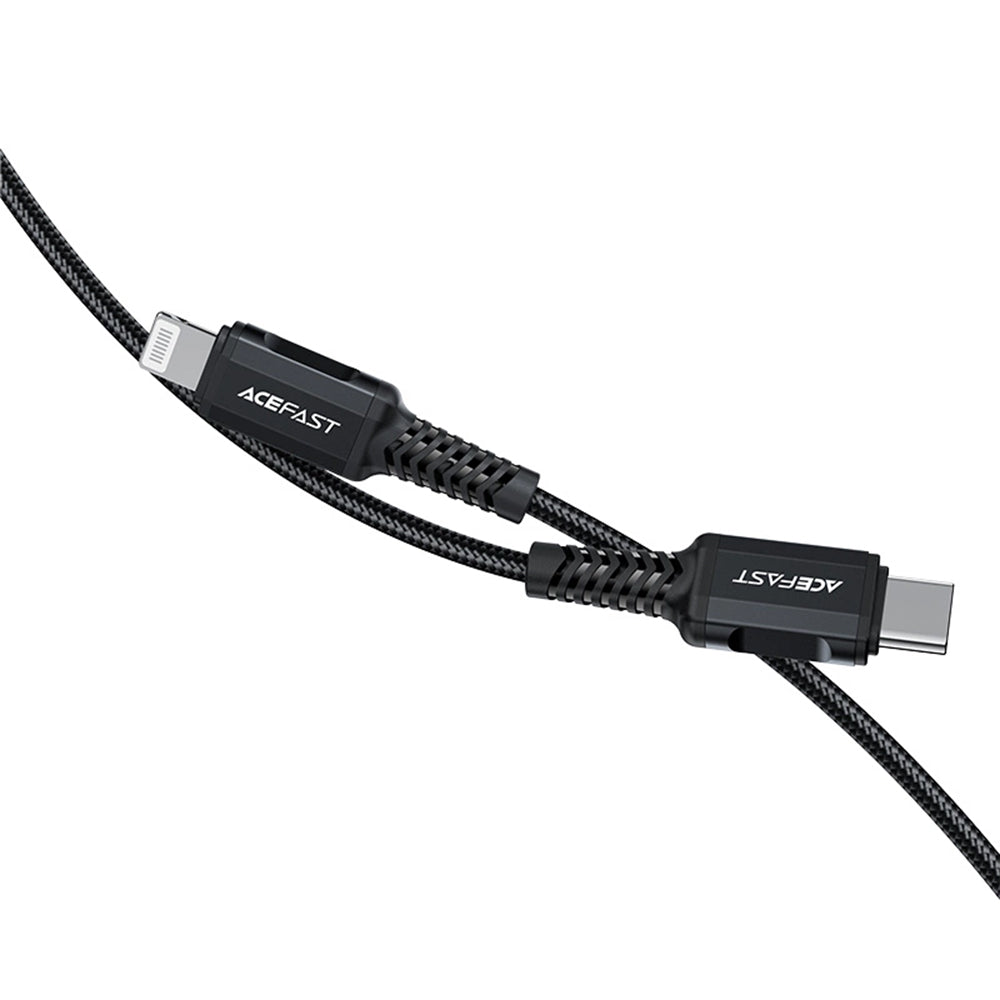Data- og opladningskabel USB-C - Lightning Acefast C4-01, 30W, 1,8m, Sort