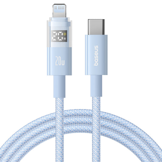 Data- og opladningskabel USB-C - Lightning Baseus Display 2, 20W, 2m, Blå P10382703311-01