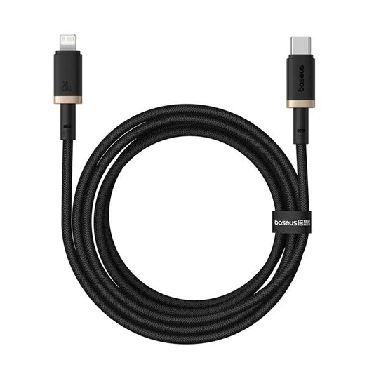 Data- og opladningskabel USB-C - Lightning Baseus Dura Series, 20W, 2m, Guld Sort P10377800U01-02