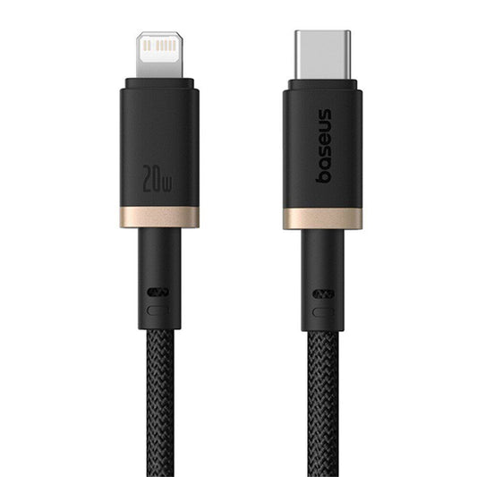 Data- og opladningskabel USB-C - Lightning Baseus Dura Series, 20W, 2m, Guld Sort P10377800U01-02
