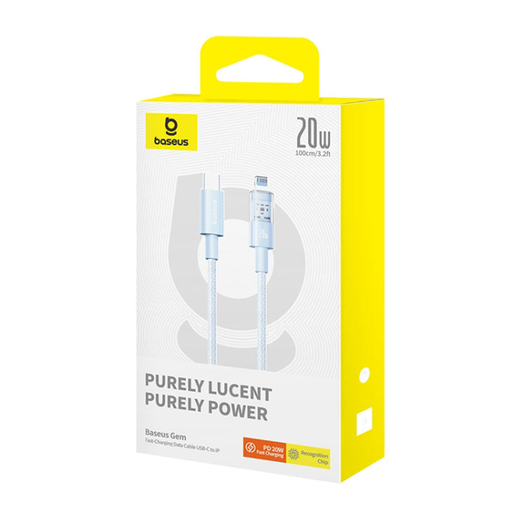 Data- og opladningskabel USB-C - Lightning Baseus Gem, 20W, 1m, Blå P10373001311-00