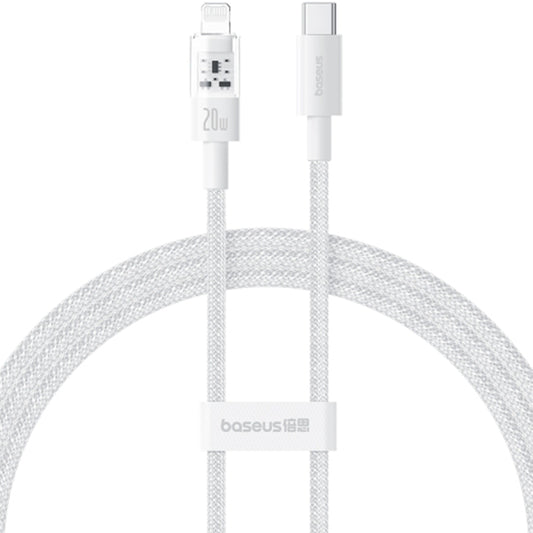Data- og opladningskabel USB-C - Lightning Baseus Gem, 20W, 2m, Hvid P10373001211-01