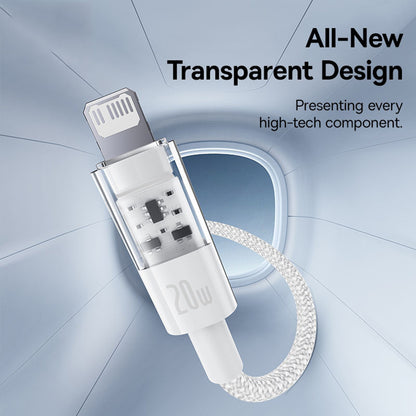 Data- og opladningskabel USB-C - Lightning Baseus Gem, 20W, 2m, Hvid P10373001211-01