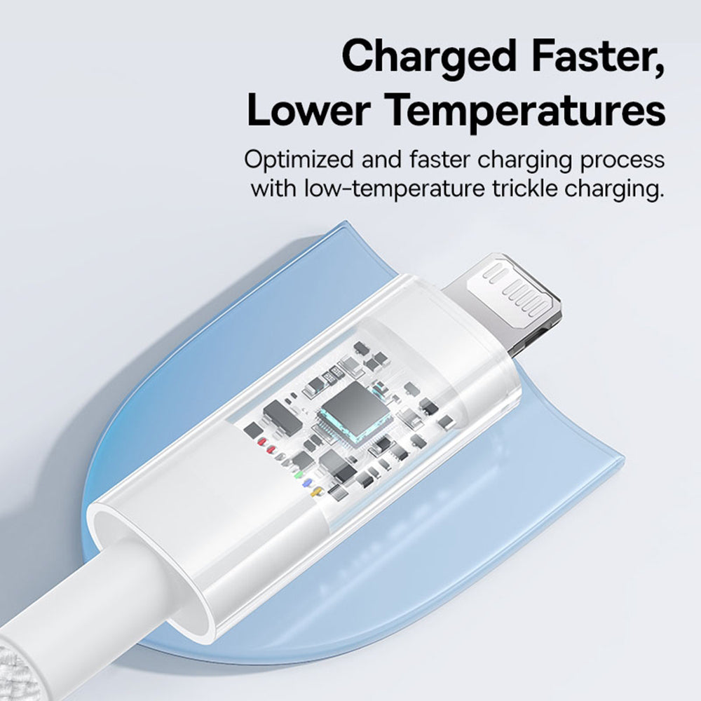 Data- og opladningskabel USB-C - Lightning Baseus Gem, 20W, 2m, Hvid P10373001211-01