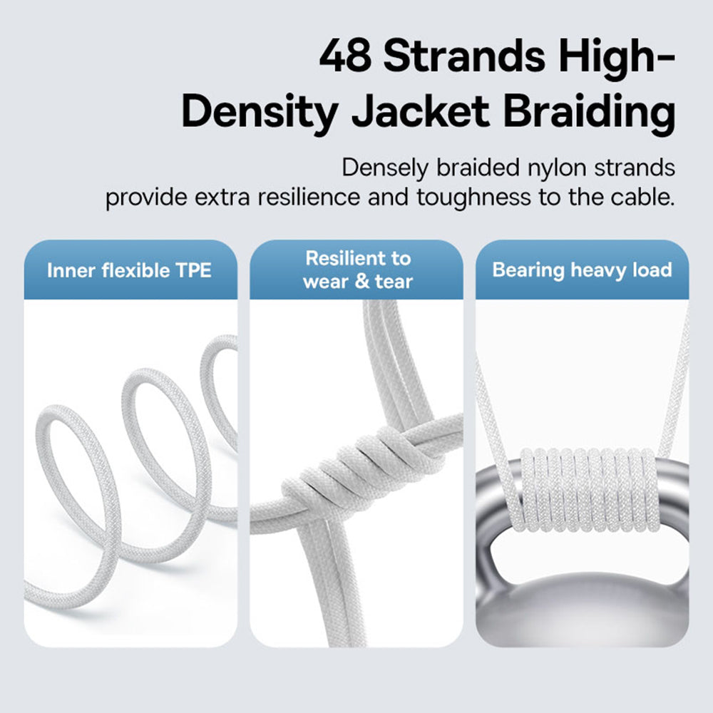 Data- og opladningskabel USB-C - Lightning Baseus Gem, 20W, 2m, Hvid P10373001211-01
