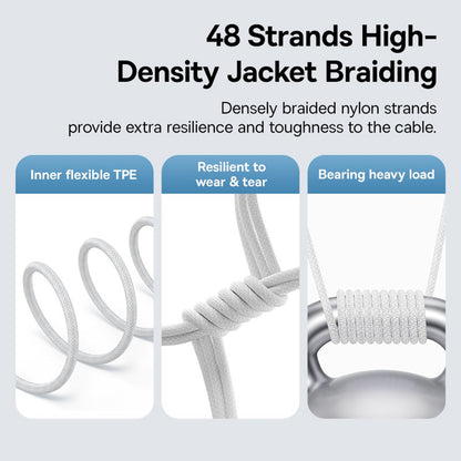Data- og opladningskabel USB-C - Lightning Baseus Gem, 20W, 2m, Hvid P10373001211-01