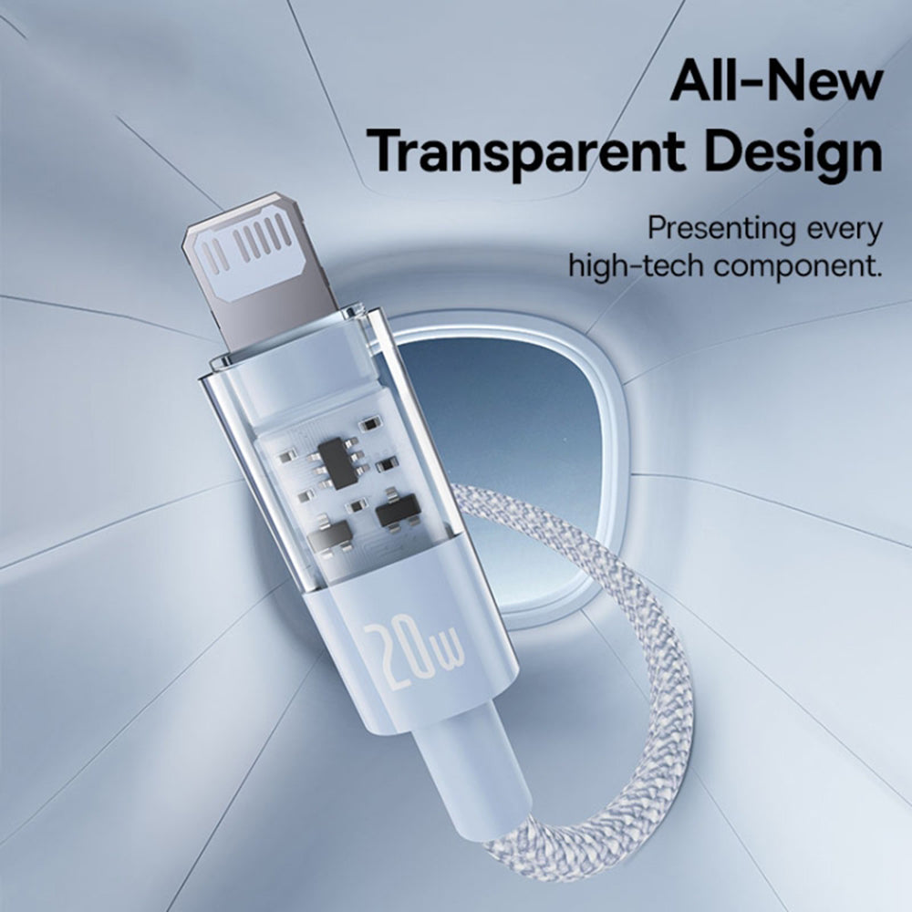 Data- og opladningskabel USB-C - Lightning Baseus Gem, 20W, 2m, Blå P10373001311-01