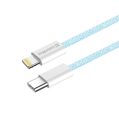 Data- og opladningskabel USB-C - Lightning ColorWay CW-CBPDCL061, 27W, 1m, Blå