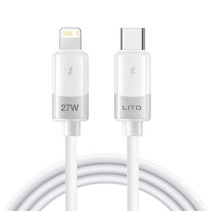 Data- og opladningskabel USB-C - Lightning Lito LD07, 27W, 1m, Hvid