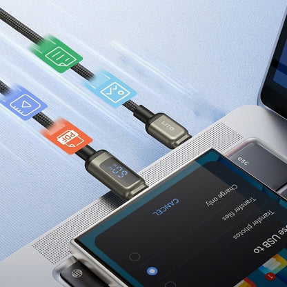 Data- og opladningskabel USB-C - Lightning Lito LD15 Display, 27W, 1m, Sort