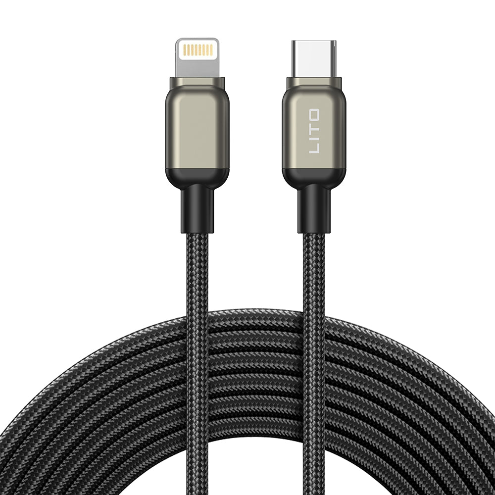 Data- og opladningskabel USB-C - Lightning Lito LD17, 20W, 1m, Sort