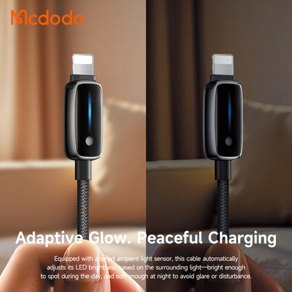 Data- og opladningskabel USB-C - Lightning McDodo CA-0050, 36W, 1.2m, Sort