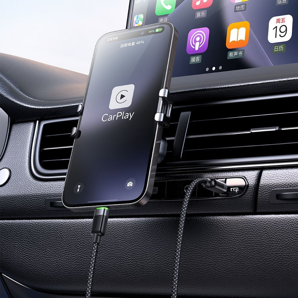 Data- og opladningskabel USB-C - Lightning McDodo CA-2010 Self Winding, 36W, 1.2m, Sort