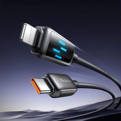 Data- og opladningskabel USB-C - Lightning McDodo CA-2630 Display, 36W, 1.2m, Sort