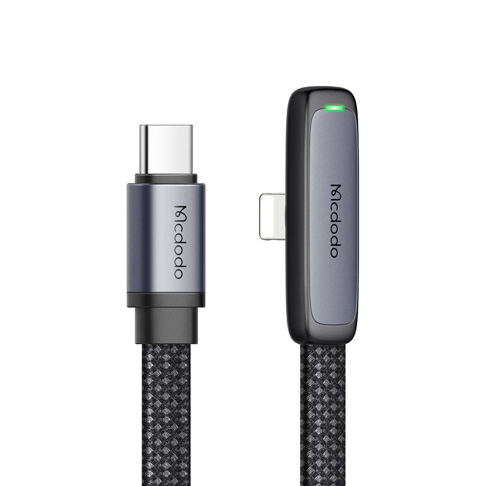 Data- og opladningskabel USB-C - Lightning McDodo CA-3350 Angled, 36W, 1.2m, Sort