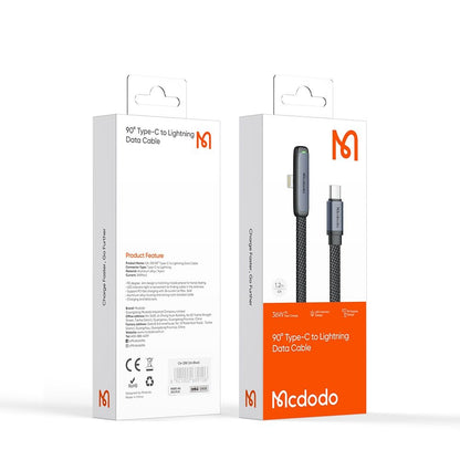 Data- og opladningskabel USB-C - Lightning McDodo CA-3350 Angled, 36W, 1.2m, Sort