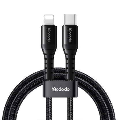 Data- og opladningskabel USB-C - Lightning McDodo CA-5631, 36W, 1m, Sort