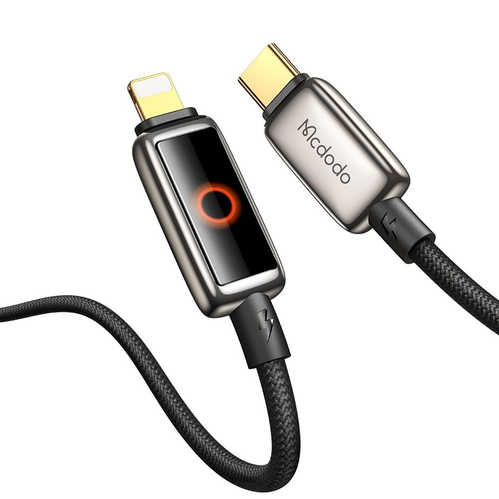 Data- og opladningskabel USB-C - Lightning McDodo CA-6670 Auto Power Off, 36W, 1,2m, Sort