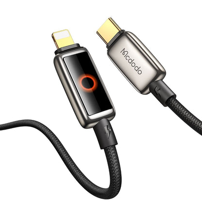Data- og opladningskabel USB-C - Lightning McDodo CA-6670 Auto Power Off, 36W, 1,2m, Sort