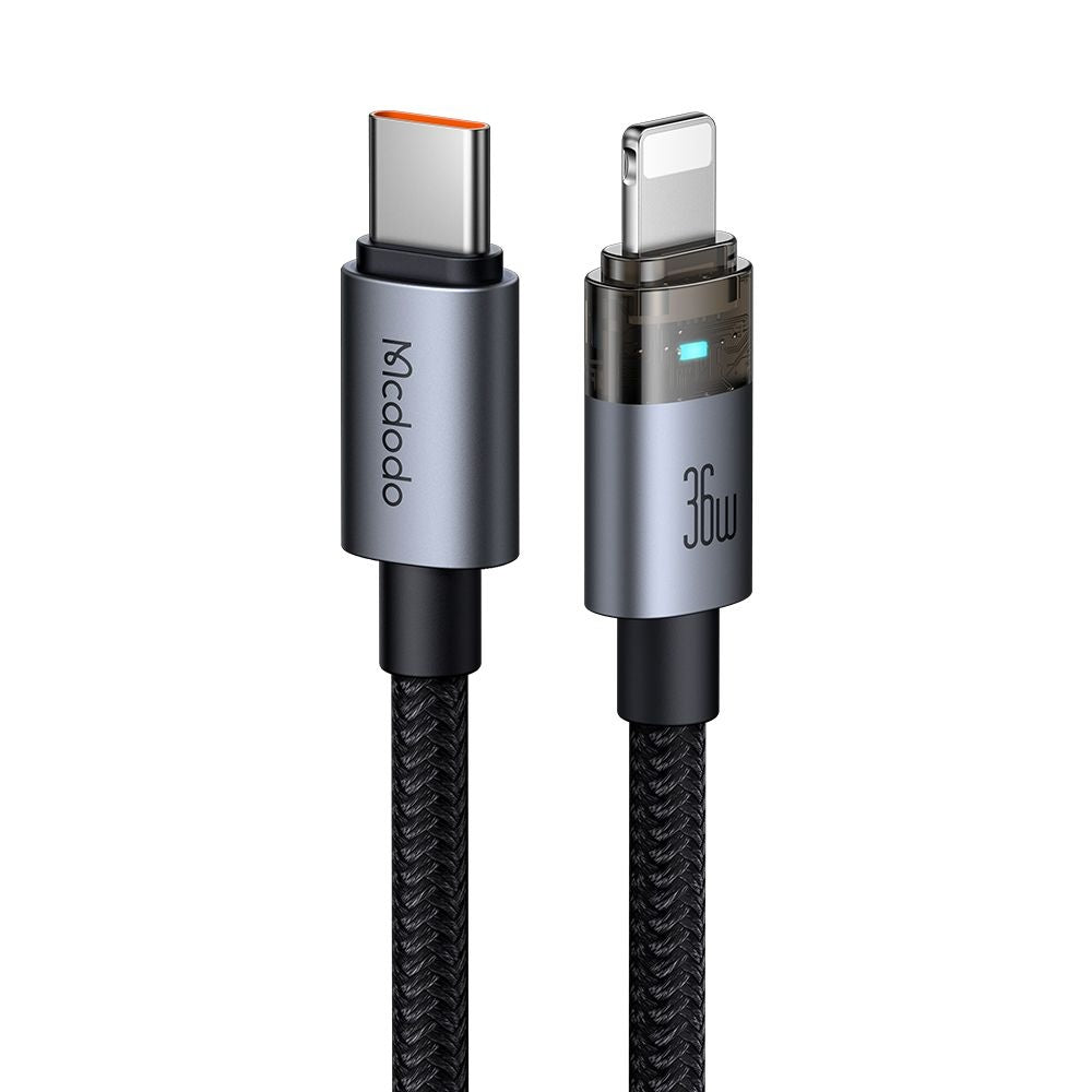 Data- og opladningskabel USB-C - Lightning McDodo CA-6940, 36W, 1.2m, Sort