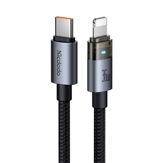 Data- og opladningskabel USB-C - Lightning McDodo CA-6940, 36W, 1.2m, Sort