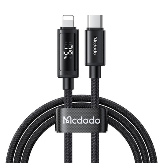 Data- og opladningskabel USB-C - Lightning McDodo CA-7990 Display, 36W, 1.2m, Sort