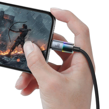 Data- og opladningskabel USB-C - Lightning McDodo CA-8190 Colorful, 36W, 1.2m, Sort