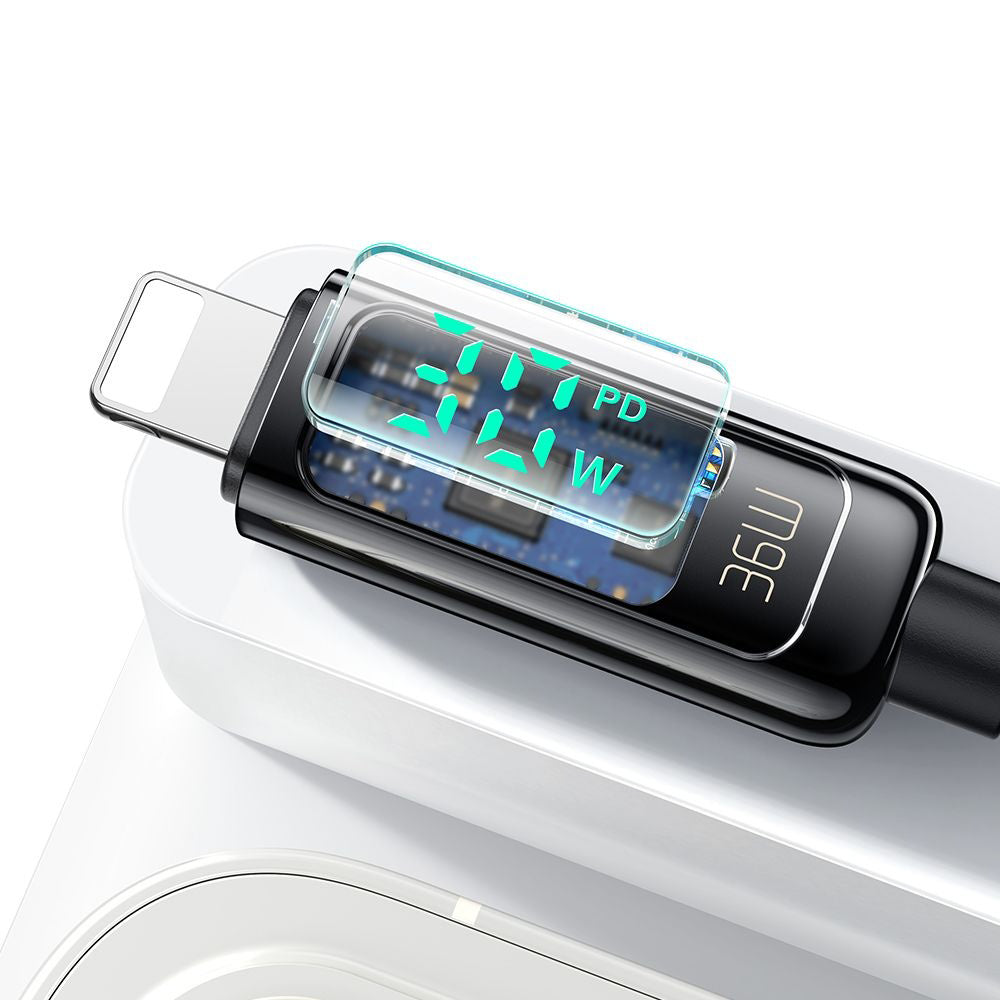 Data- og opladningskabel USB-C - Lightning McDodo CA-8810 Display, 36W, 1.2m, Sort