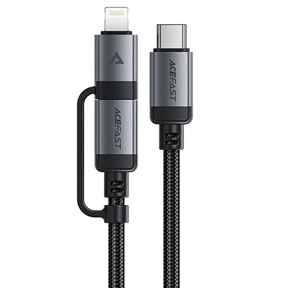 Data- og opladningskabel USB-C - Lightning / USB-C Acefast C20-01, 60W, 1.2m, Sort