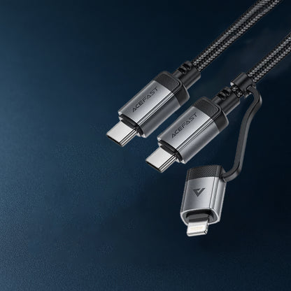 Data- og opladningskabel USB-C - Lightning / USB-C Acefast C20-01, 60W, 1.2m, Sort