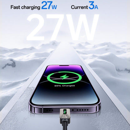 USB-C - Lightning Data- og Opladningskabel Yesido CA199, 27W, 1,2m, Sort