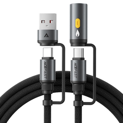 USB-C / USB-A Data and Charging Cable - USB-C / Acefast J6 Lighter, 60W, 1.2m, Black