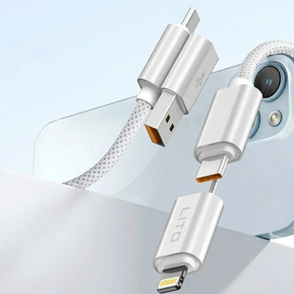 Data- og opladningskabel USB-C / USB-A - USB-C / Lightning Lito LD21, 100W, 1m, Sort