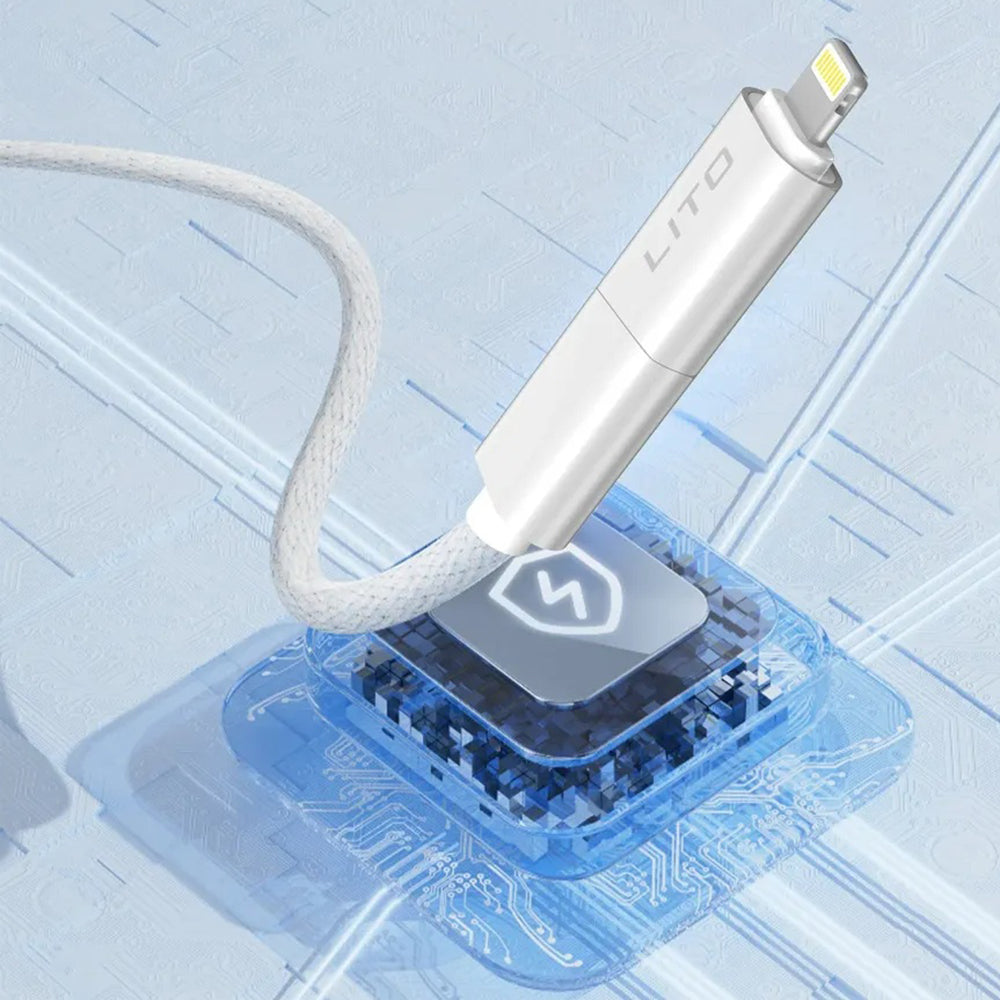 Data- og opladningskabel USB-C / USB-A - USB-C / Lightning Lito LD21, 100W, 1m, Sort